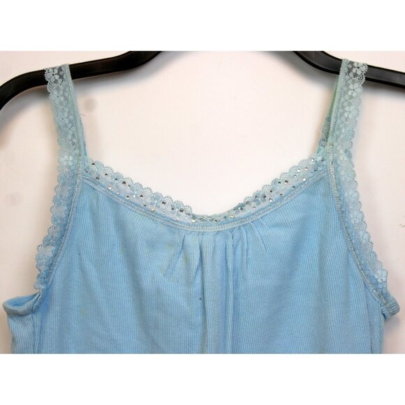 Y2K Limited Too Cami Tank Top sz 18 Rhineston Lace V-Neck Neck Jr Pre-Teen Retro - Picture 2 of 6